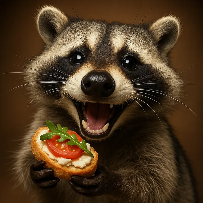 Raccook food blogger portrait